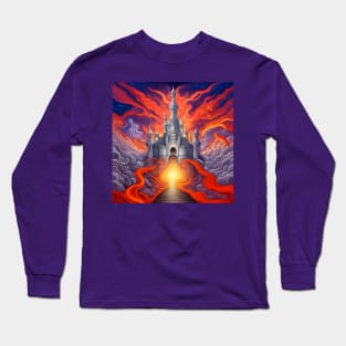 Dragon Castle Psychedelic Fantasy Long Sleeve T-Shirt